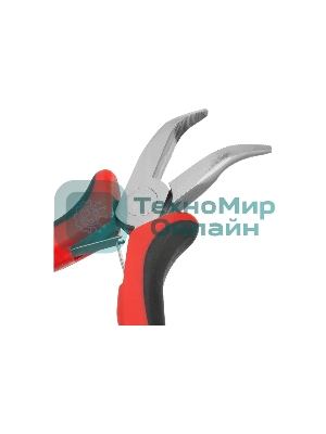 Длинногубцы Matrix Mini, 130 мм, никелированные, изогнутые, авторазжим, двухкомпонентные рукоятки