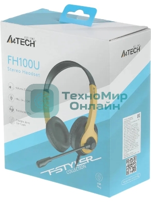 Гарнитура A4Tech Fstyler FH100U желтый/черный, проводная