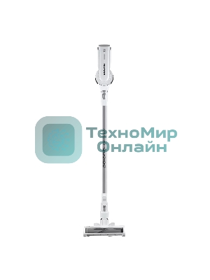 Пылесос вертикальный Polaris PVCS-5000 белый, питание от аккумулятора, 100 Вт, уборка сухая, пылесборник 0.5 л, время работы от АКБ max 40 мин