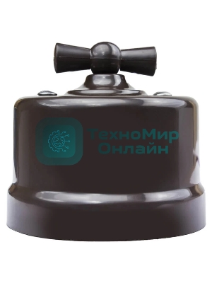 Выключатель поворотный Bironi B1-202-22 2-кл. ОП Лизетта 10А IP20 ретро 4 полож. ABS-пластик коричневый