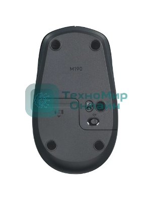 Мышь беспроводная Logitech M190 черный, 1000 dpi, радиоканал, USB, кнопки - 3