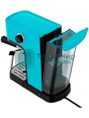 Кофеварка рожковая Kitfort КТ-7461 бирюзовый/черный, исп. кофе - молотый, 1.2 л, 1350 Вт, 20 бар