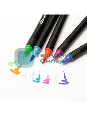 Фломастеры для скетчинга Silwerhof Create 11.5мм 169мм двойной пишущий наконечник, вентилируемый колпачок, 12 цветов, пакет с европодвесом