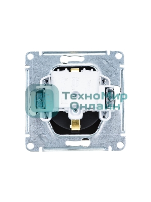 Механизм розетки 1-м СП AtlasDesign с заземл. защ. шторки 16А карбон SchE ATN001045