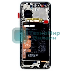 Дисплей для Huawei Nova 10 Pro в сборе с тачскрином, панелью и аккумулятором (02354YMX), черный