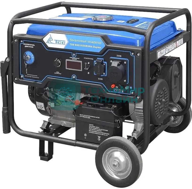 Электрогенератор бензиновый ТСС SGG 6000EHNA Duplex, 6.5 кВт, 74 дБ, 85 кг