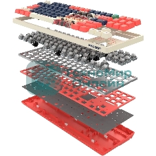 Клавиатура проводная A4Tech Bloody AT87 Proxy Boom USB бежевый/красный