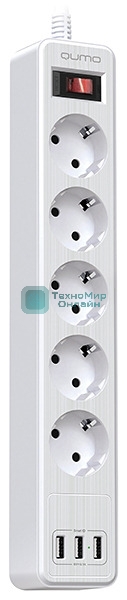 Сетевой фильтр QUMO Power Bar 5SP4U (P-0005), белый
