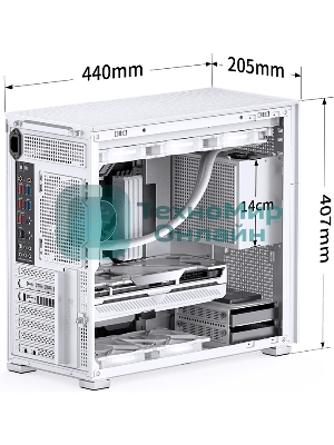 Компьютерный корпус без блока питания Case JONSBO D41 MESH, Midi-Tower, TG, no fan, 1xUSB-A 3.2 + 1xUSB-C 3.2, ATX, mATX белый