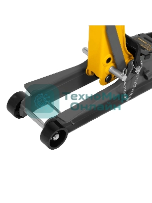 Домкрат гидравлический подкатной с фиксатором Denzel 2,5 т,85-385 мм, в пласт. кейсе