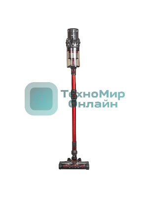 Пылесос вертикальный Supra VCS-5080 красный/серый, питание от аккумулятора, 250 Вт, уборка сухая, пылесборник 0.8 л