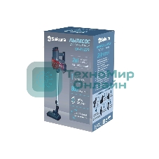 Пылесос вертикальный Sakura SA-8322R серый/красный, питание от сети, 180 Вт, уборка сухая, пылесборник 1 л