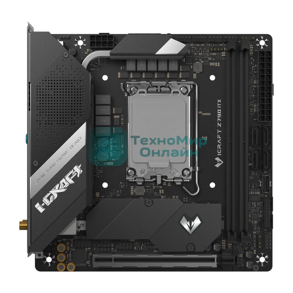 Материнская плата Maxsun iCraft Z790ITX WI-FI, LGA1700, Intel Z790, 2xDDR5, 4xSATA, 2xM.2, 1xPCIe 5.0 x16, 1xDP, 1xHDMI, 1x2.5Gb LAN, Wi-Fi 6E, Bluetooth 5.3, 1xUSB-C 20Gbps, 4xUSB-A 5Gbps, 4xUSB-A 2.0, 2x3.5 мм, 5.1, mini-ITX