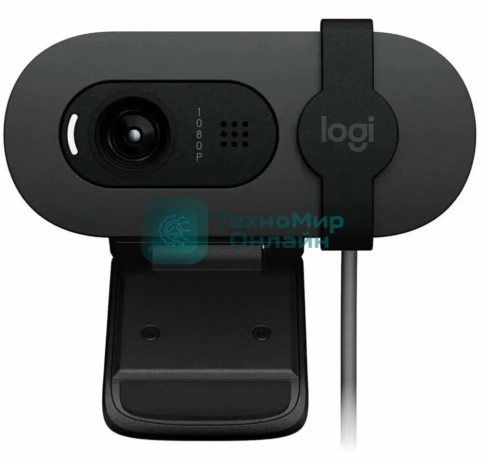Веб-камера Logitech Brio 105 1920x1080, 30 кадр/с, USB Type-A, микрофон (шумоподавление), шторка приватности, автоосвещение, универсальное крепление