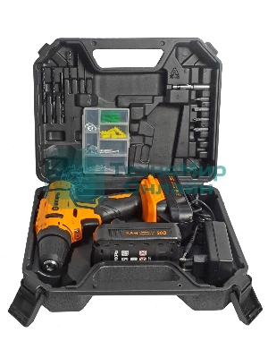 Дрель-шуруповерт аккумуляторная Вихрь ДА-К20/2Н с набором оснастки 65 предм.
