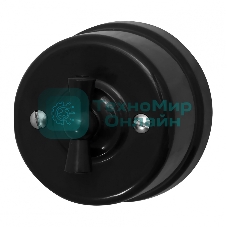 Выключатель поворотный Bironi B1-202-23 2-кл. ОП Лизетта 10А IP20 ретро 4 полож. ABS-пластик черный