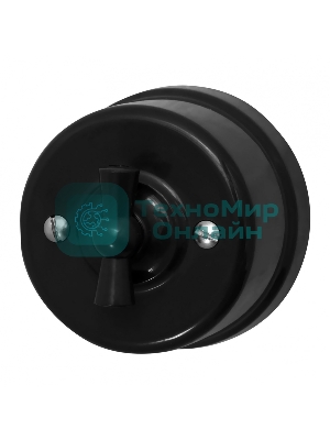 Выключатель поворотный Bironi B1-202-23 2-кл. ОП Лизетта 10А IP20 ретро 4 полож. ABS-пластик черный