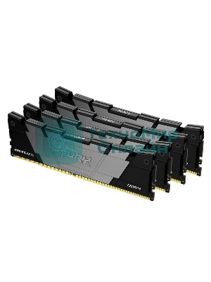 Оперативная память Kingston Fury Renegade, DDR4, 32Gb (4x8GB), 3200MHz, CL16, DIMM, с радиатором, черный