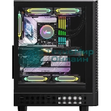 Компьютерный корпус Aerocool/Formula Mana Geometry черный без БП ATX 3x120мм 1xUSB 3.0 1xUSB3.1 audio bott PSU