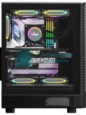 Компьютерный корпус Aerocool/Formula Mana Geometry черный без БП ATX 3x120мм 1xUSB 3.0 1xUSB3.1 audio bott PSU
