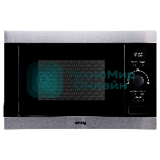 Встраиваемая микроволновая печь Korting KMI 825 XN нержавеющая сталь, 25 л, 900 Вт, переключатели - поворотный механизм/кнопки