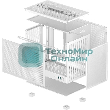Компьютерный корпус Deepcool CH160 MESH WH без БП, белый, MINI-ITX