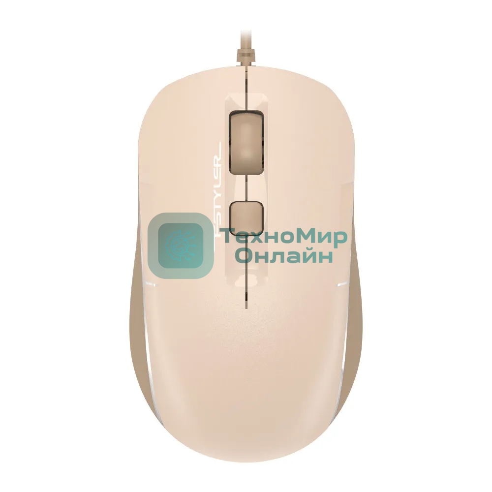 Мышь проводная A4Tech Fstyler FM26 бежевый/коричневый, 1600 dpi, USB, кнопки - 4