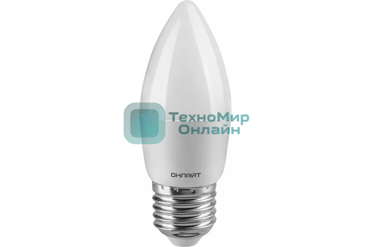 Лампа светодиодная ОНЛАЙТ 61130 OLL-C37-8-230-6.5K-E27-FR