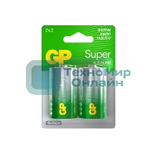 Алкалиновые батарейки GP Super Alkaline G-Tech 13А типоразмера D - 2 шт. на блистере (2 шт.)