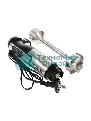 Блендер Centek CT-1338 черный/сталь, 1300 Вт, DC мотор, РЕГУЛЯТОР МОЩНОСТИ сLED, стакан, чоппер, венчик