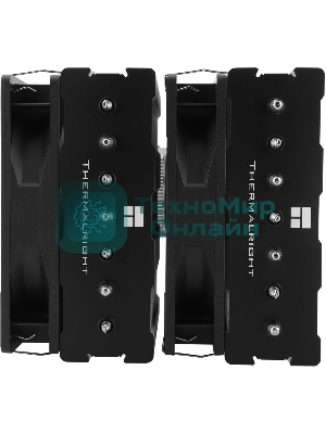 Кулер для процессора Thermalright Phantom Spirit 120 SE черный (4-pin PWM, 154mm, Ni/Cu, 7x6mm, 2x120мм, 66.17CFM, 25.6dBA, 1500RPM, S: 1200, 1700, 1851, 115X, AM4, AM5, silver, black)