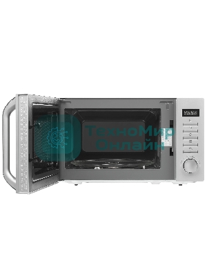 Микроволновая печь Haier HMB-DM208SA серебристый/черный, 20 л, 800 Вт, переключатели - кнопки, поворотный механизм