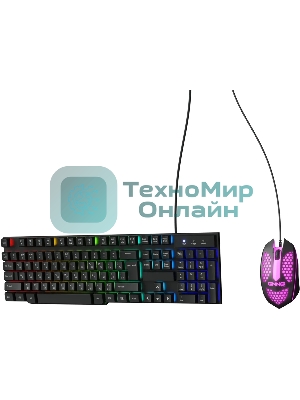 Комплект клавиатура+мышь Oklick 400GMK проводной, USB, 1200 DPI, чёрный