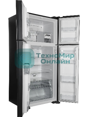 Холодильник Hitachi R-W660PUC7 GGR серый двухкамерный 396/144л морозилка сверху No Frost, Side by Side