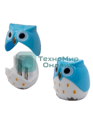 Точилка для карандашей ручная Silwerhof Owl Солнечная коллекция, 2 отверстия, пластик, ассорти, коробка