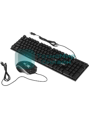 Комплект клавиатура+мышь Defender Aura MKP-117 проводной, USB, 2400 DPI, черный