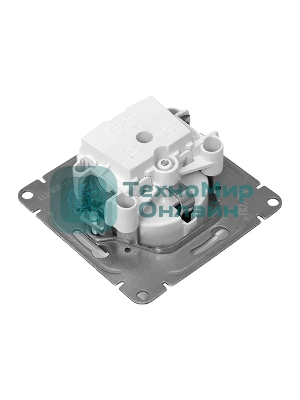 Механизм розетки EKF UP1-SOW-111 16А, с заземлением, со шторками, белый Эпика