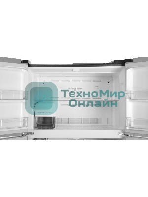 Холодильник Hitachi R-W660PUC7X GS серебристый стекло двухкамерный 396/144л морозилка сверху, No Frost, Side by Side