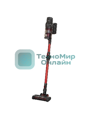 Пылесос вертикальный Supra VCS-5080 красный/серый, питание от аккумулятора, 250 Вт, уборка сухая, пылесборник 0.8 л