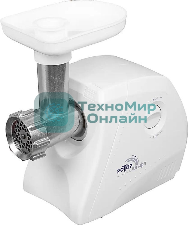 Мясорубка электрическая Ротор ЭМШ 35/250-3 белый, 1500 Вт, 0.6 кг/мин, реверс, защита от перегрузки, насадки - 4