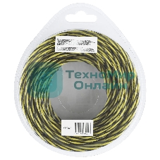 Леска для триммера Denzel двухкомпонентная витая квадратная, 3,0мм х 12м, блистер SkyCutter