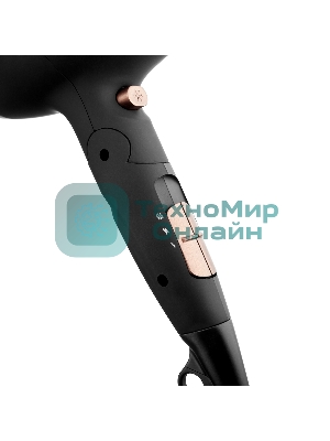 Фен BRAYER BR3000BN черный/розовое золото, 2200 Вт, компактный
