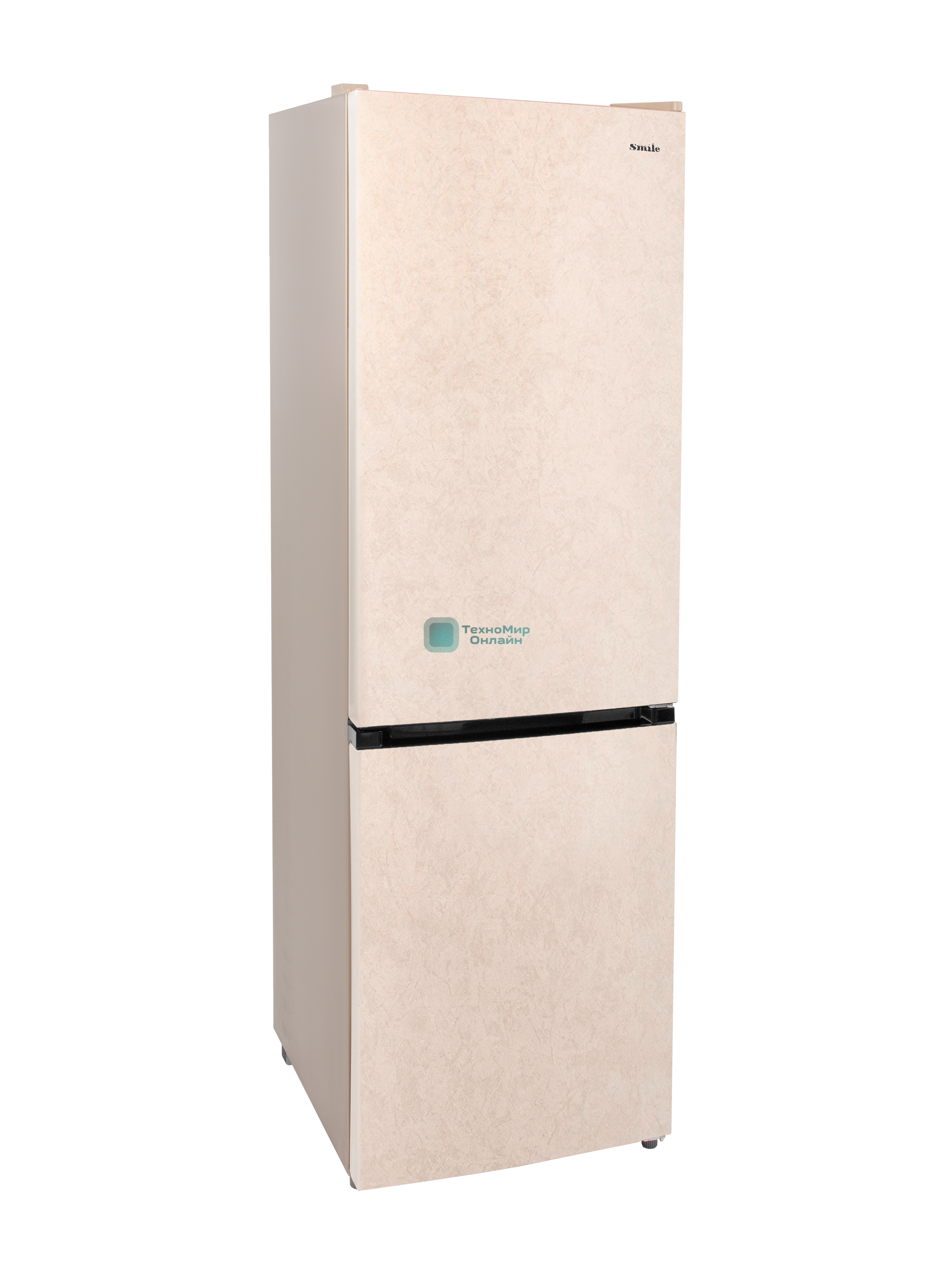 Холодильник Smile SRF348BGT бежевый мрамор двухкамерный 215/95 л морозилка снизу, No Frost