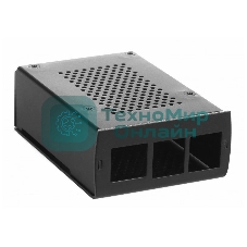 Корпус перфорированный Qumo с доп.креплением, Aluminum Case, Raspberry Pi 4B, черный(RS035)