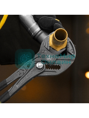 Клещи переставные Denzel кнопочный механизм, обливные рукоятки, сантехнические, 250 мм