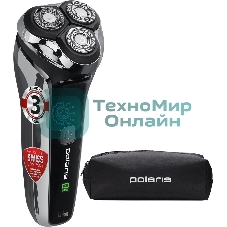 Электробритва Polaris PMR 0305R wet&dry PRO 5 blades элктрическая, черный/хром