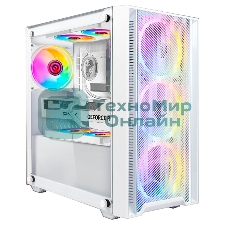 Корпус Ginzzu CL640 mATX FAN 4*12FRGb передняя панель Сетка Белый
