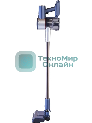 Пылесос вертикальный Hyundai HYV-S7570 темно-синий/серебристый, питание от аккумулятора, 110 Вт, уборка сухая, пылесборник 0.7 л, работа от АКБ max 60 мин.