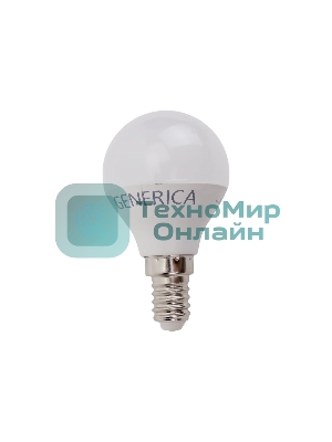 Лампа светодиодная GENERICA LL-G45-10-230-30-E14-G G45 10 Вт шар 3000К E14 230В