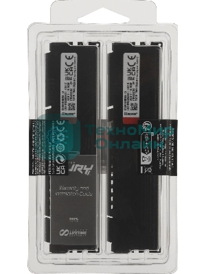 Оперативная память Kingston Fury Beast, DDR5, 32Gb (2x16Gb), 6000MHz, CL36, DIMM, с радиатором, черный